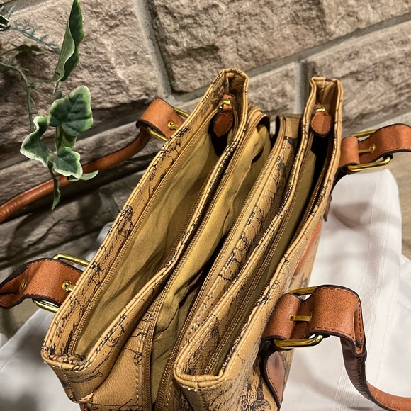 Paolo Bag - beige and brown with illustration. - Picture 3 of 3